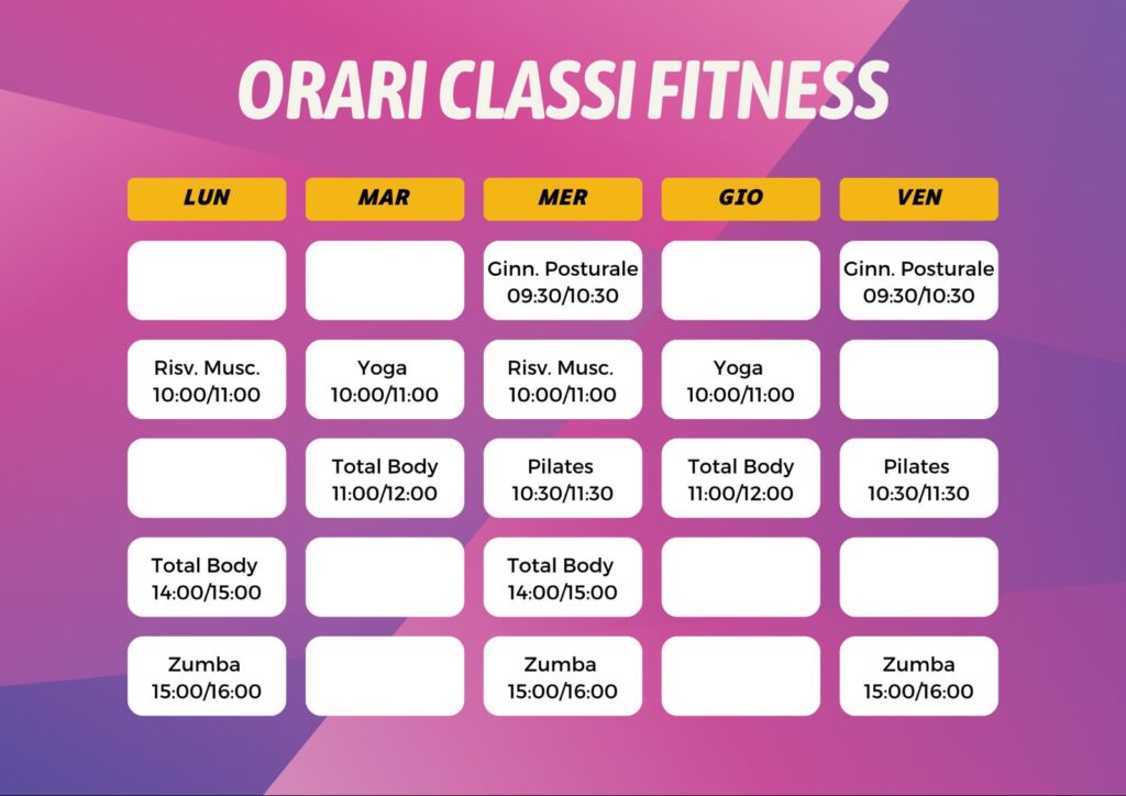 Orari Fitness Studio Danza Shana